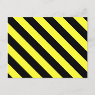 diagonal stripes black and yellow postcard