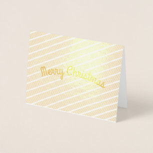 Diagonal Stripes Christmas Greetings Foil Card
