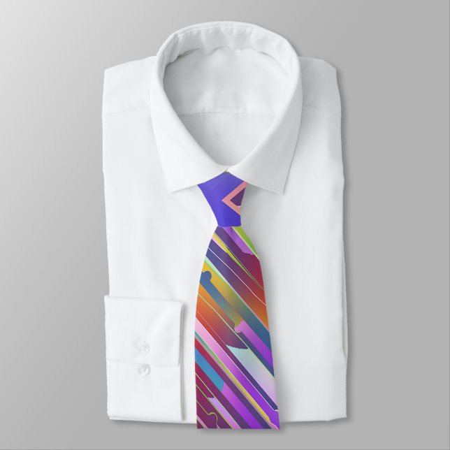 DIAGONAL STRIPES COOL DEBONAIRE NECKTIE CRAVATE (Attaché)