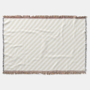 Diagonal Stripes Eggshell Throw Blanket