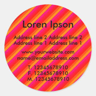 Diagonal Stripes II Business / Profile Classic Round Sticker