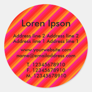 Diagonal Stripes II Business / Profile Classic Round Sticker