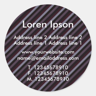 Diagonal Stripes III Business / Profile Classic Round Sticker