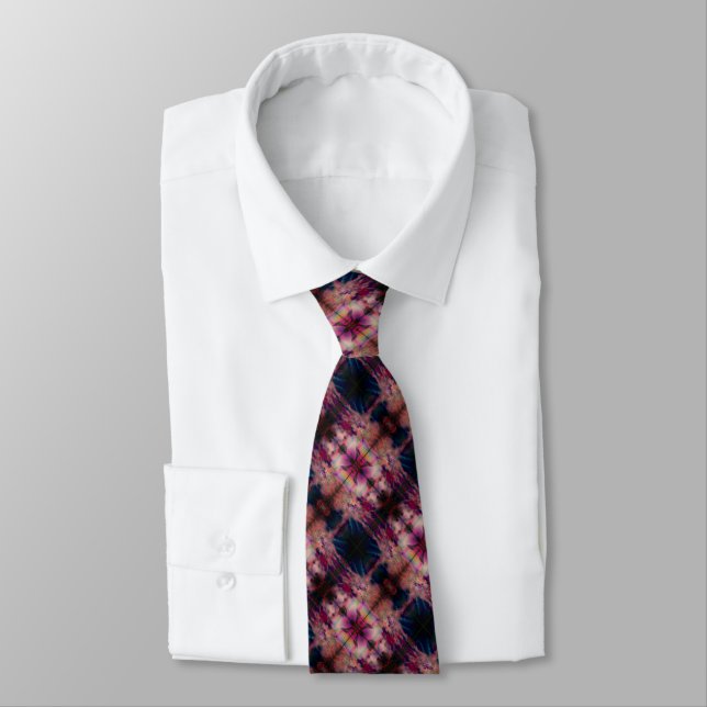 Diagonal Stripes in Black and Maroon Neck Tie (Tied)