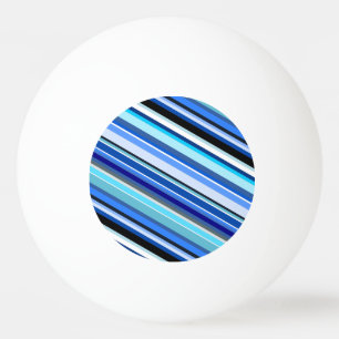 Diagonal Stripes in Blues and Teals Ping Pong Ball