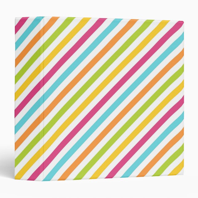 Diagonal stripes in vibrant colours binder (Front/Spine)