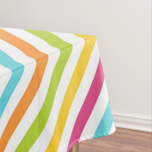 Diagonal stripes in vibrant colours tablecloth