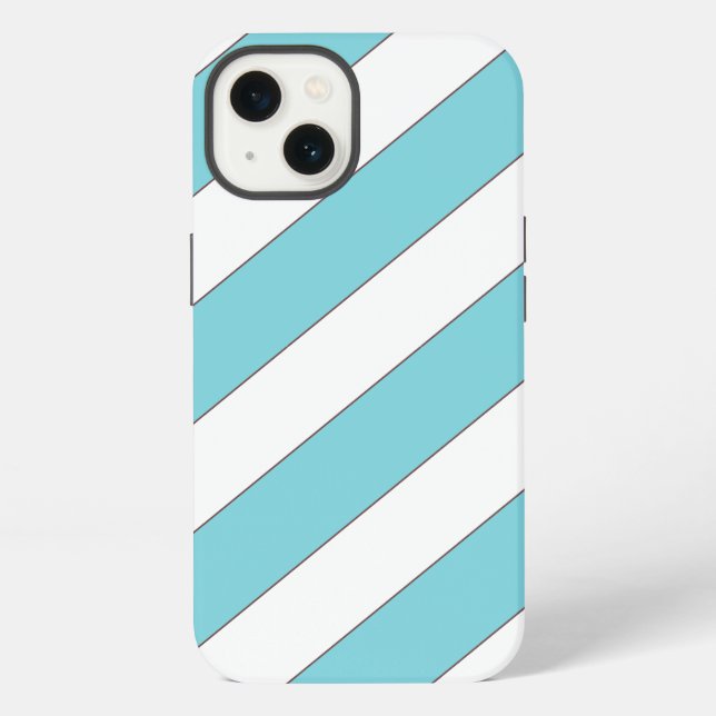 diagonal stripes light blue iPhone case (Back)