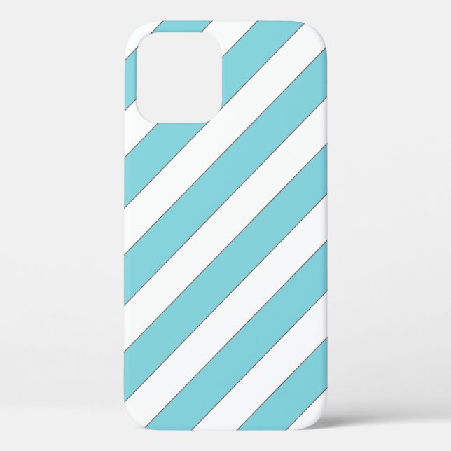 diagonal stripes light blue iPod touch cover (Back)