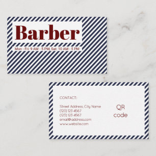 Diagonal stripes lines pattern blue red white business card