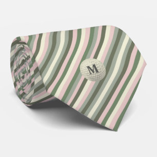 Diagonal Stripes Monogram Golf Ball Tie