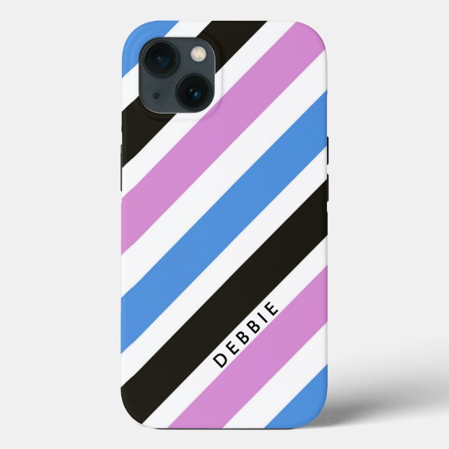 Diagonal stripes pattern personalized Case-Mate iPhone case (Back)