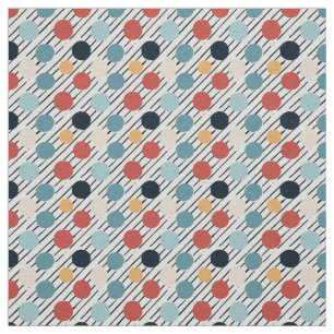 Diagonal Stripes Polka Dots Sketch Fabric