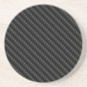 Diagonal Tightly Woven Carbon Fibre Texture Coaster