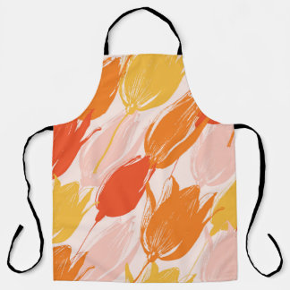 Diagonal Tulips: Light Colour Design. Apron