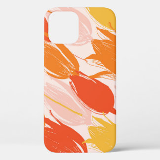 Diagonal Tulips: Light Colour Design. iPhone 12 Case