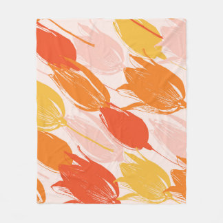 Diagonal Tulips: Light Colour Design. Fleece Blanket