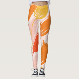 Diagonal Tulips: Light Colour Design. Leggings