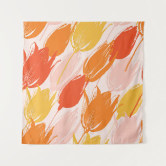 Diagonal Tulips: Light Colour Design. Tapestry