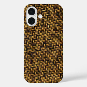 Diagonal Twill Natural Fibre Pattern iPhone 16 Case