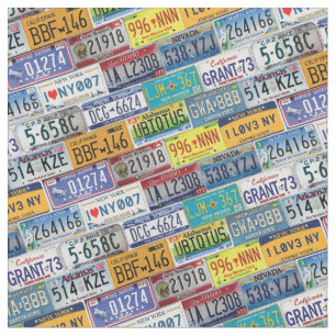 Diagonal US Registration plates Fabric