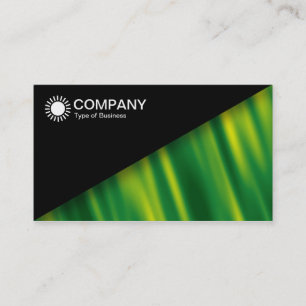 Diagonal V2 - Black - Green Wave Abstact Business Card