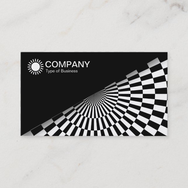 Diagonal V2 - Black - Op Art Black and White Business Card (Front)