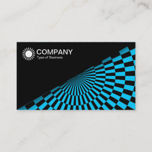 Diagonal V2 - Black - Op Art Blue Business Card
