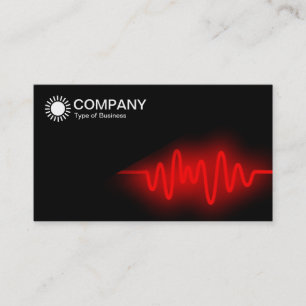Diagonal V2 - Black - Red Wave Business Card