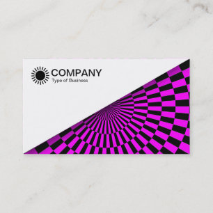 Diagonal V2 - White - Op Art Magenta Business Card