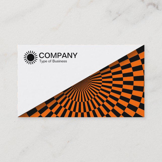 Diagonal V2 - White - Op Art Orange Business Card (Front)