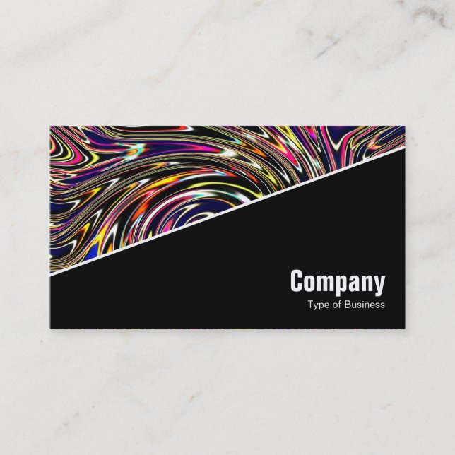 Diagonal V3 - Black - Colour Vortex Business Card (Front)