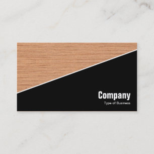 Diagonal V3 - Black - Plywood Background Business Card
