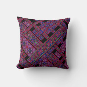 Diagonal Violet Aurora Throw Pillow