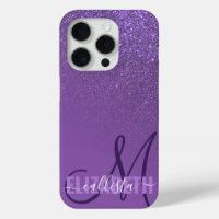 Diagonal Violet Purple Glitter Gradient Ombre