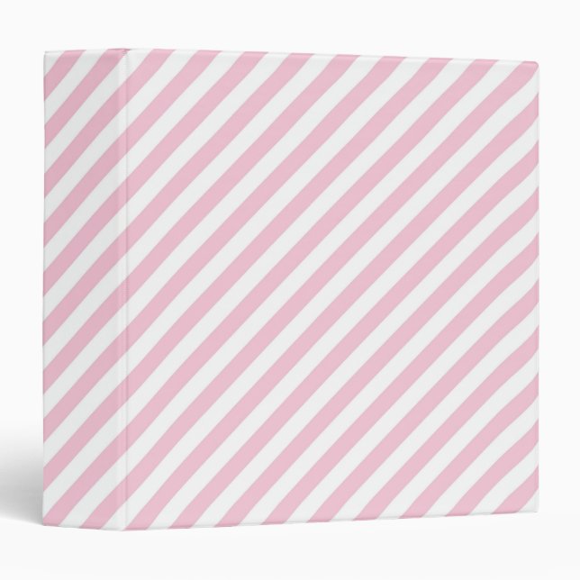 Diagonal white and pink stripes pattern binder (Front/Spine)
