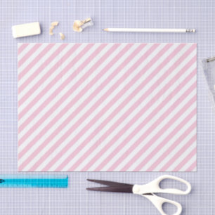 Diagonal white and pink stripes pattern tissue paper