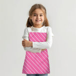 Diagonal White Stripe on Custom Colour Pink Apron<br><div class="desc">Customize to change the background colour and strap colour; add your name or photo</div>