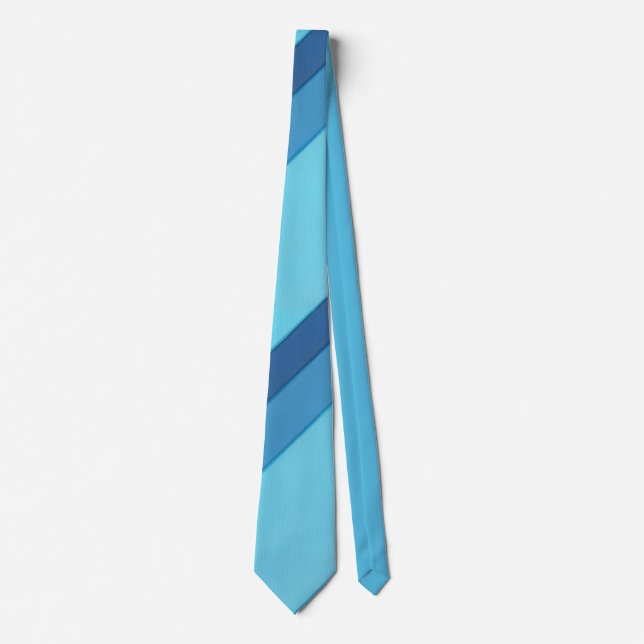 Diagonal Wide Blue Stripes Ties (Front)