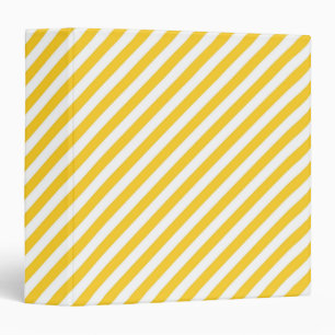 Diagonal yellow and white stripes pattern  binder