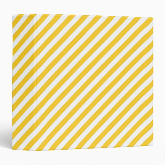 Diagonal yellow and white stripes pattern  binder (Front/Spine)