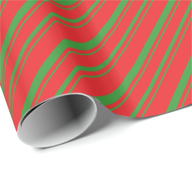 Diagonal Yule Stripes Wrapping Paper (Roll Corner)