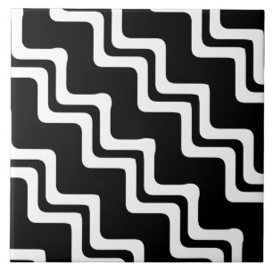 Diagonal Zig Zag Dual Coloured Line Pattern Tile