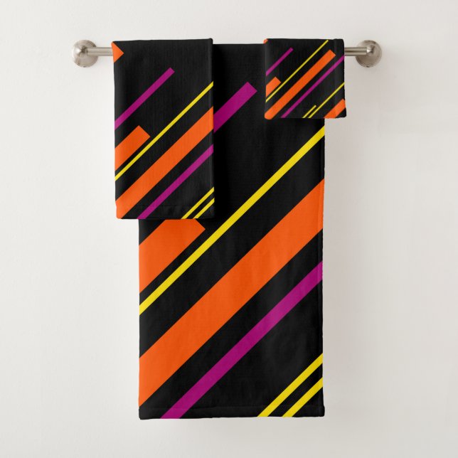 Diagonales - Noir, rose, orange et jaune (En situation)