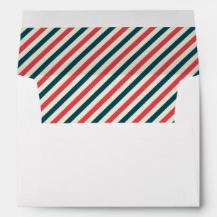 Diagonales rouge, blanc et bleu - Enveloppe