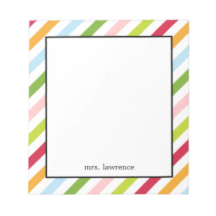 Diagonally Chic Personalized Notepad