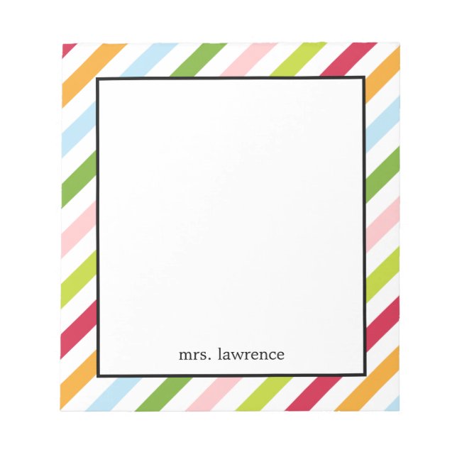 Diagonally Chic Personalized Notepad (Front)
