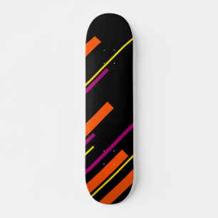 Diagonals - Black, Pink, Orange and Yellow Skateboard