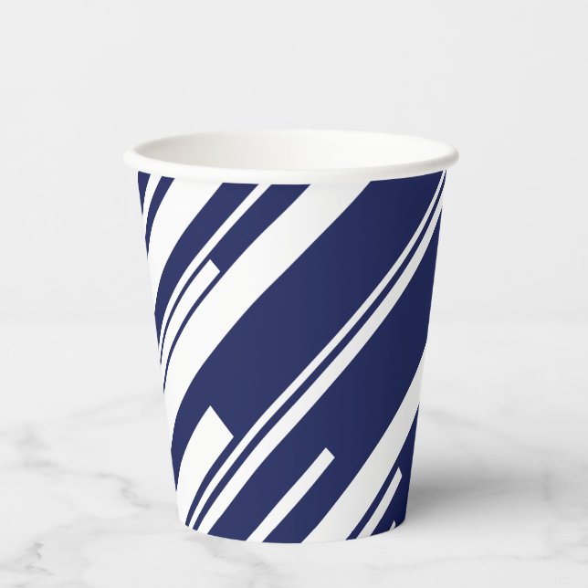 Diagonals - Blue and White Paper Cups (Front)