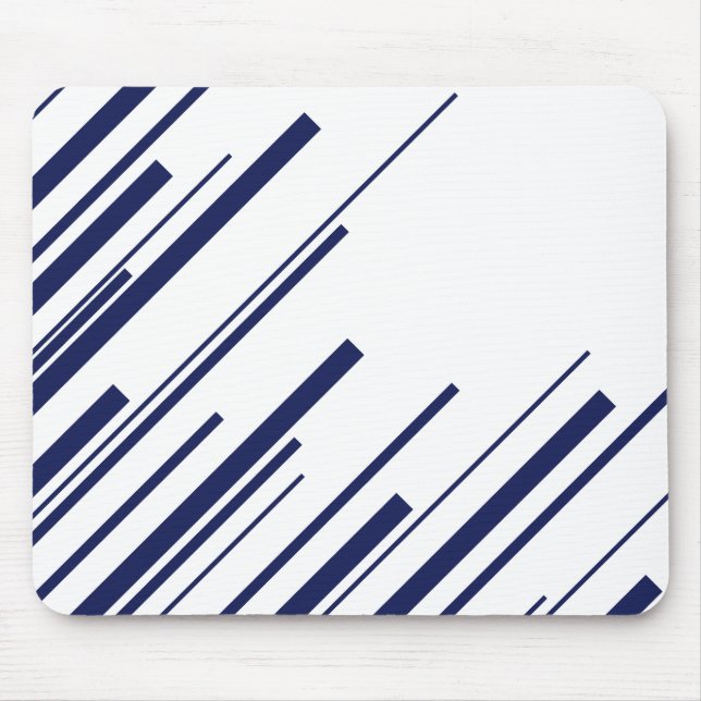 Diagonals in Blue and White Mouse Pad (Front)